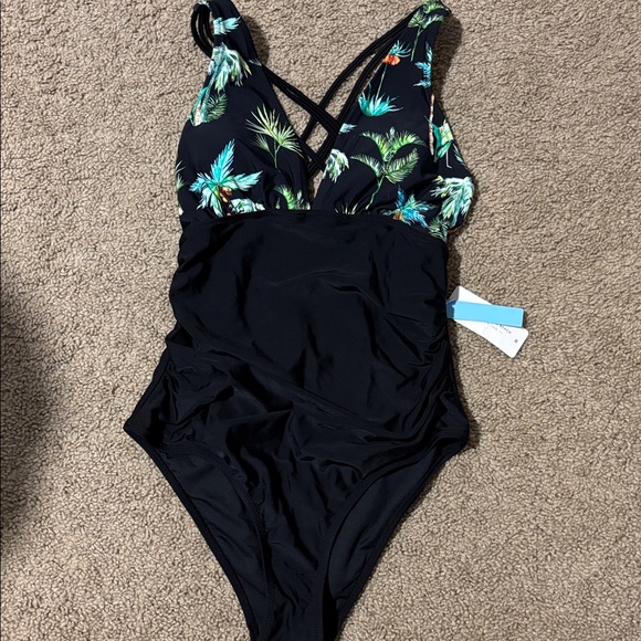 Cupshe Other - Cupshe Black Palm Tree One-Piece, NWT